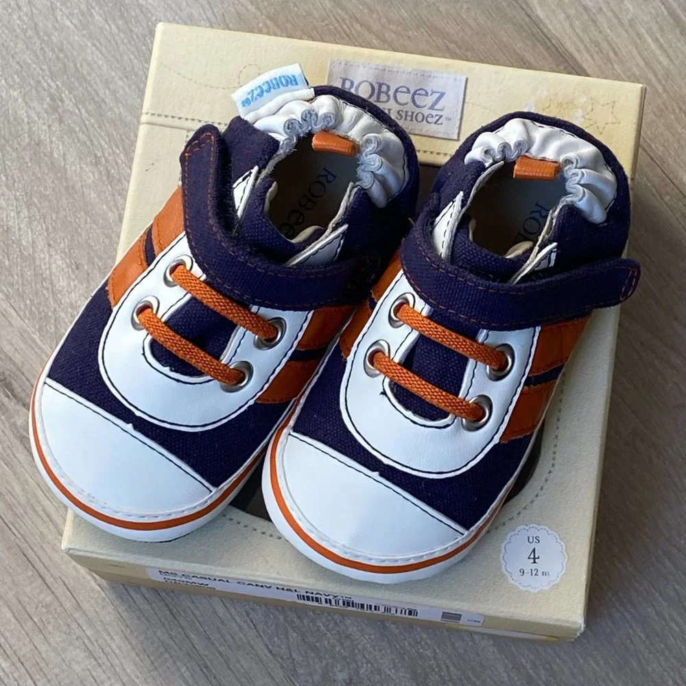 Robeez First Shoes for Baby Designed for Early Walkers Size 4 (9-12 month)